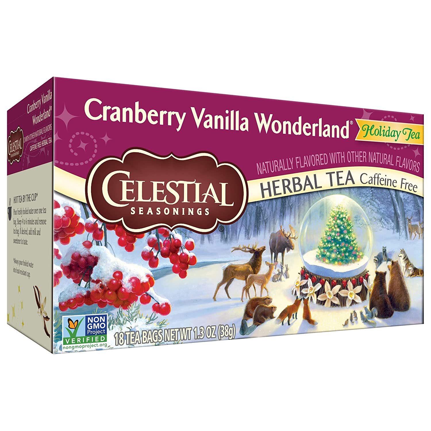 Lot NIB Celestial Herbal Tea Cranberry Vanilla Wonderland 36 Bag Easter FreeShip