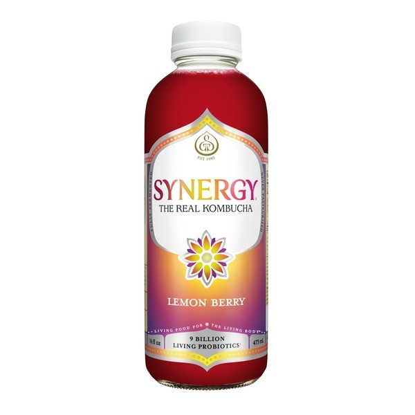 Synergy Kombucha Peach Paradise & Lemon Berry 16oz 6 Pack Variety
