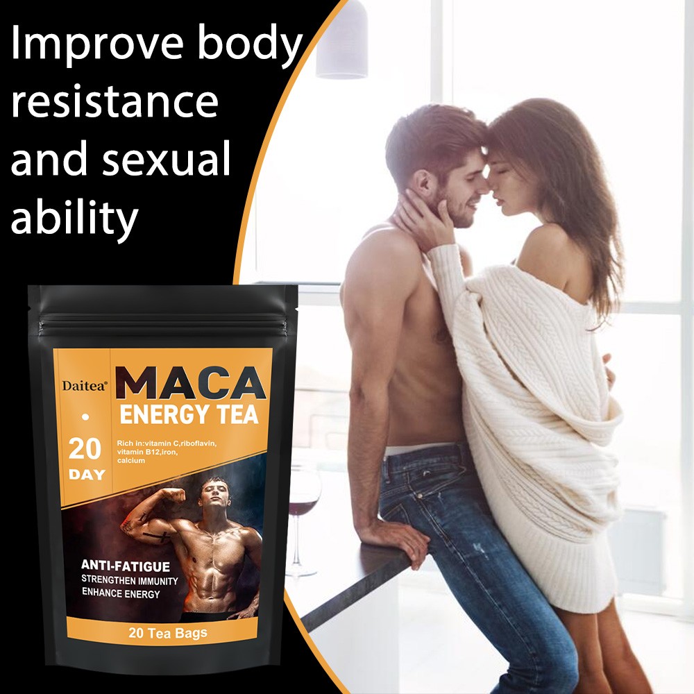 Men’s Black Maca Tea Energy Herbal Supplement Natural Male Energy Drink