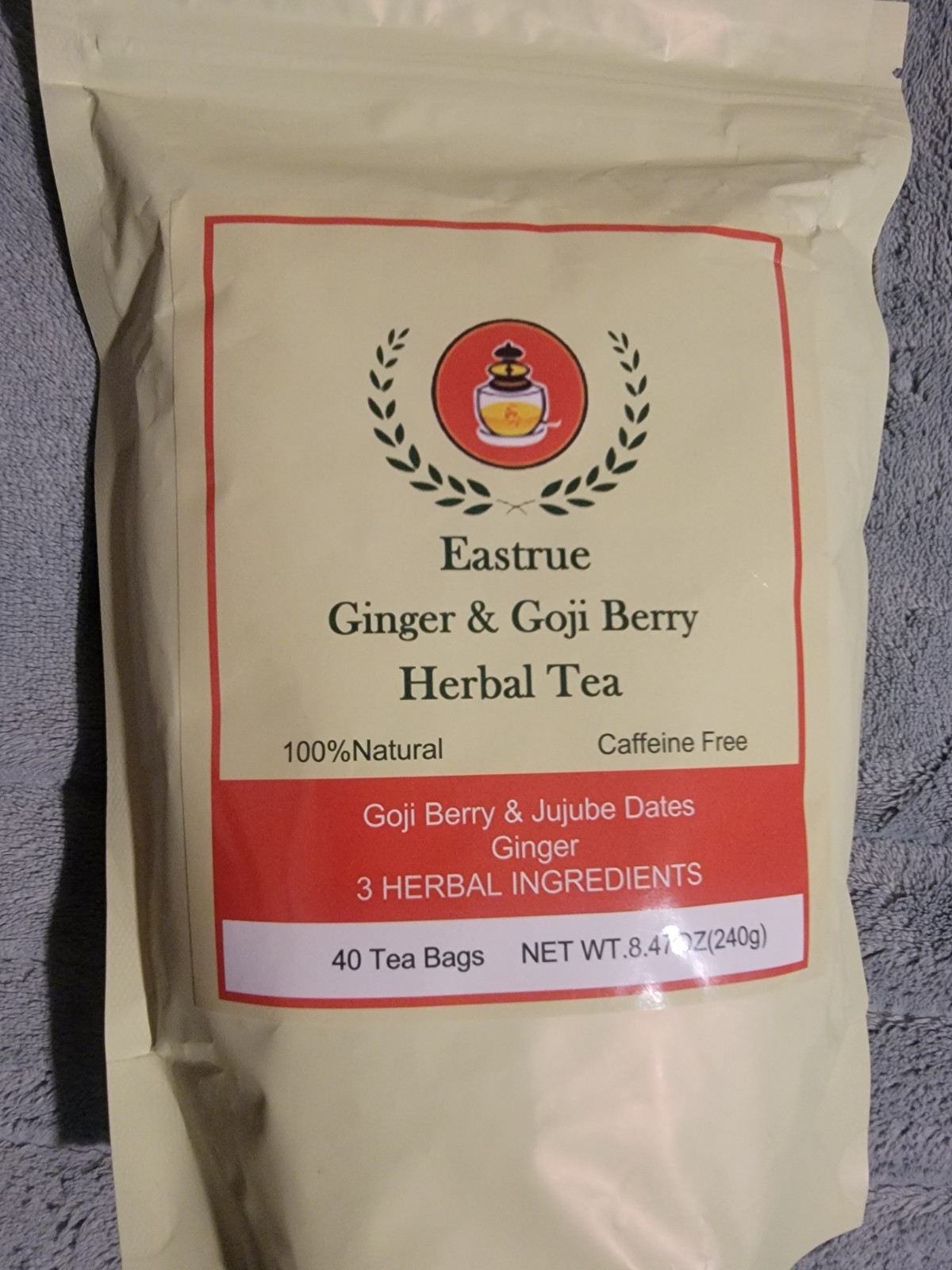 Eastrue Ginger & Goji Tea 6g x 40 Teabags Digestive Comfort & Pregnancy Wellness