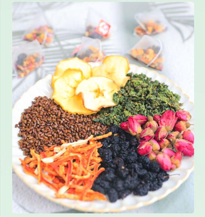 Apple Rose Lotus Leaf Tea with Cassia Seed Mulberry Tea Bags Detox Slimming