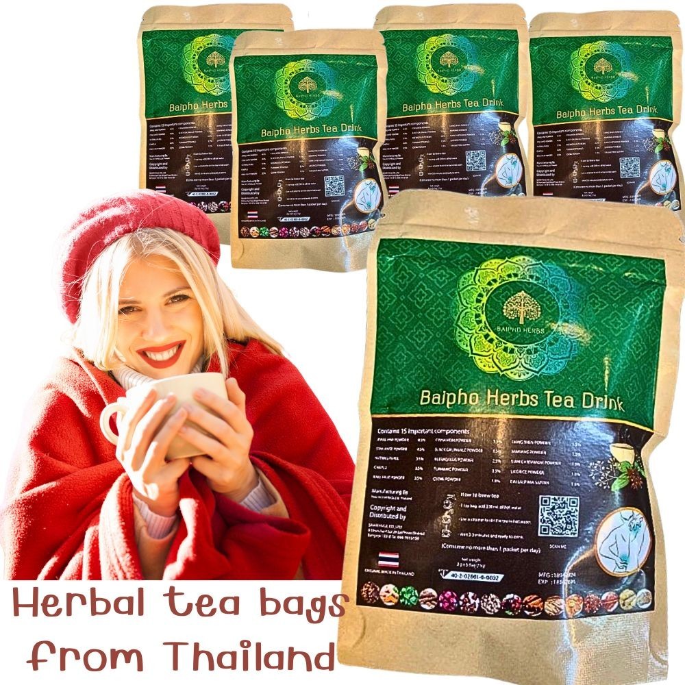 Thai Herbal Tea Mix Herbs Blend Caffeine Free 5 Packs Product of Thailand 25 sac