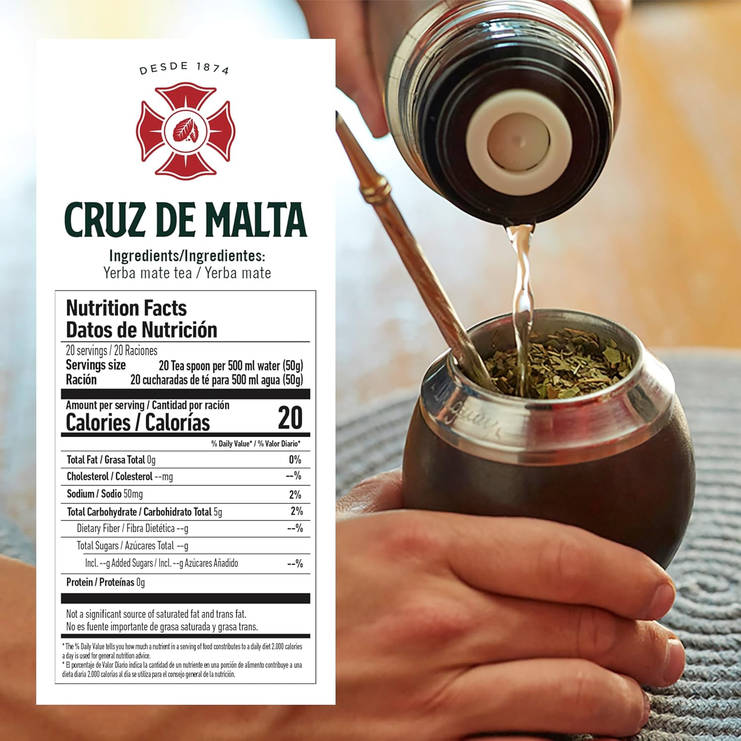 Cruz De Malta Yerba Mate Tea – 1Kg (2.2 Lbs) Loose Leaf – Traditional Argentine