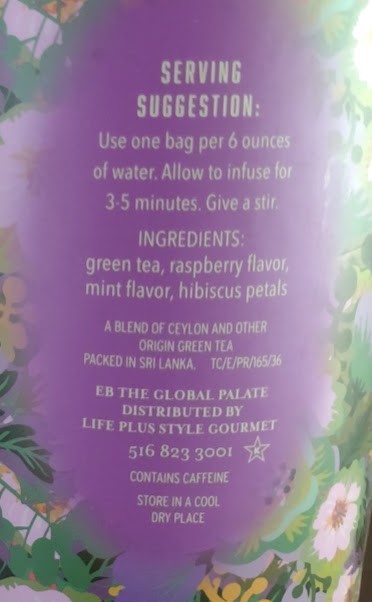 TEA TIME 🫖CAFFEINATED🫖 RASPBERRY MINT HIBISCUS GREEN TEA – 2 tubes-100 TeaBags