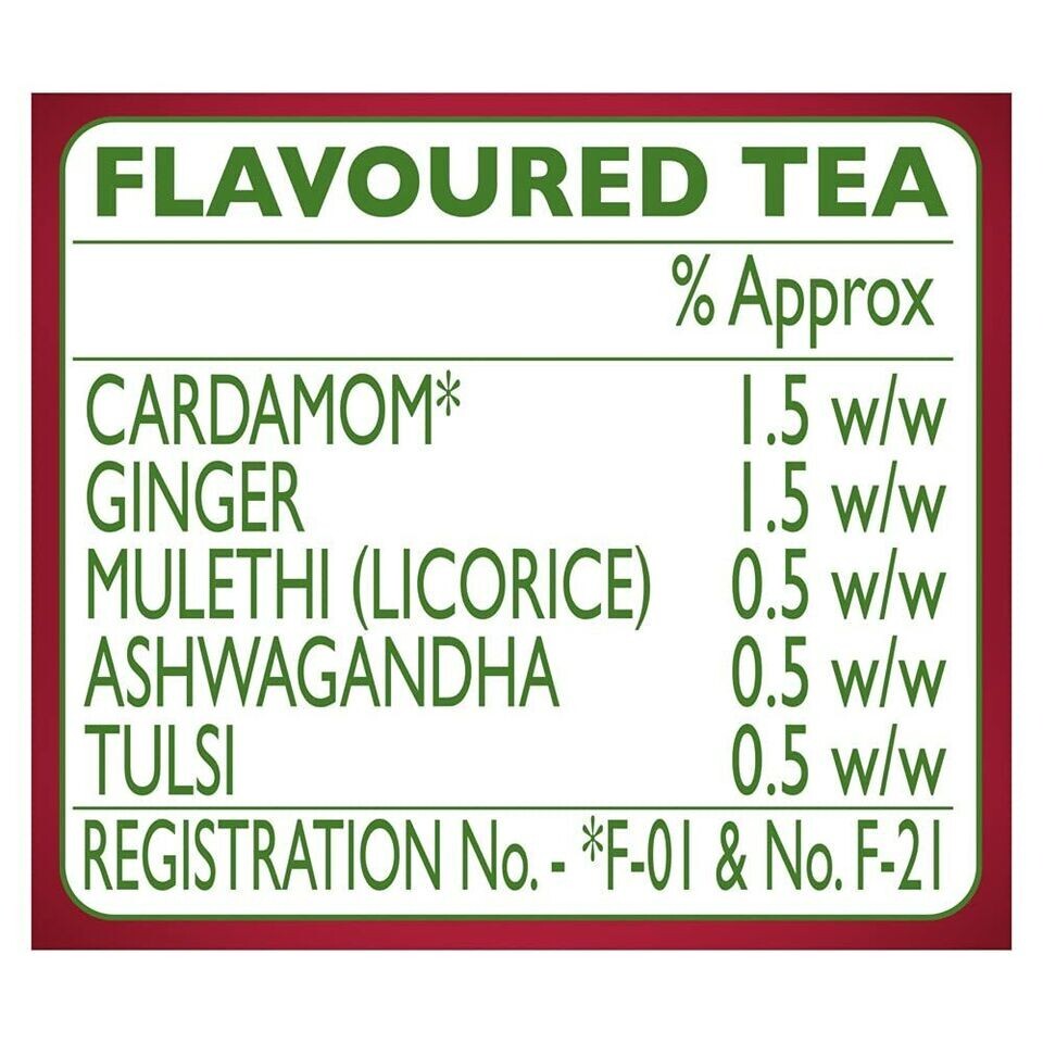 4X Brooke Bond Red Label Natural Care Tea – 5 Ayurvedic Herbs 250gm each