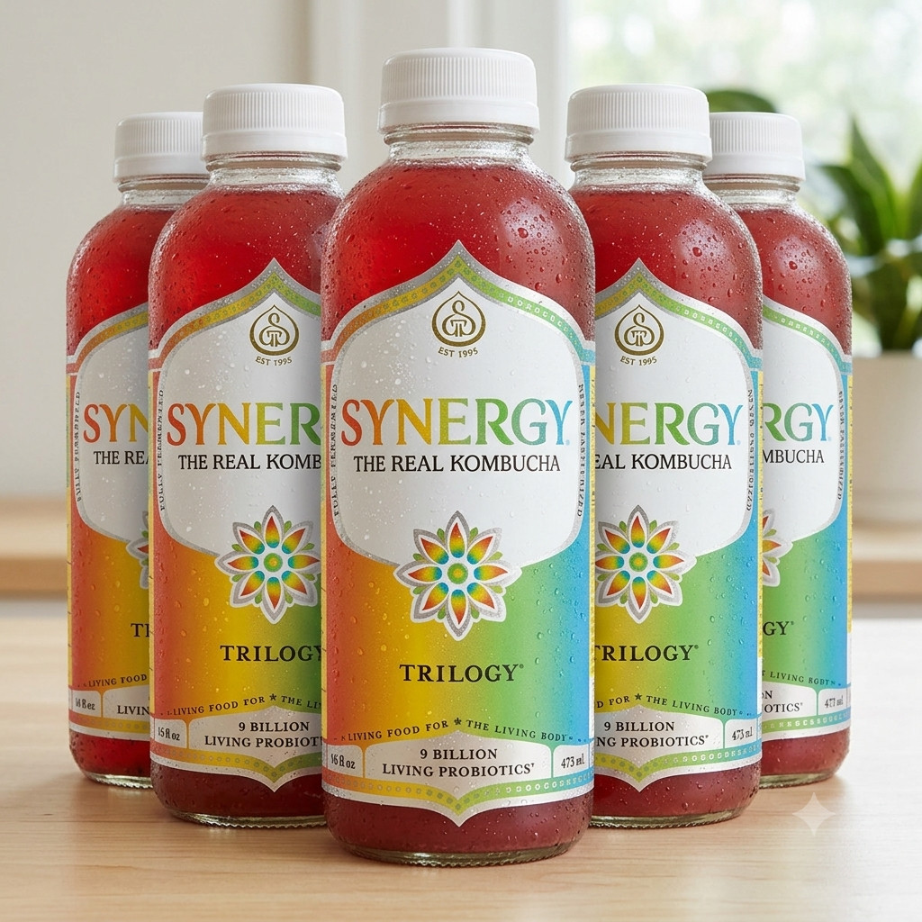 Synergy The Real Kombucha Trilogy 16oz 6 Pack Fermented Tea Beverage