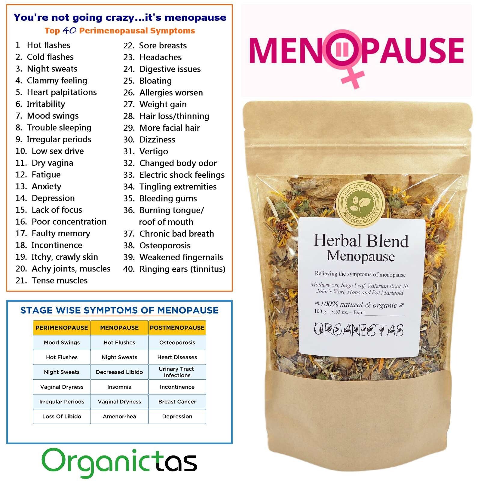 MENOPAUSE RELIEF TEA – 6 Herbs Herbal Tea Menopausal Climacterium Support 100 g