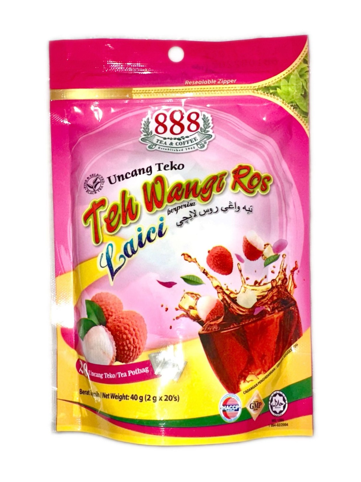 Fragrant Rose Lychee Flavored Tea 20 Tea Bags 40g – Malaysian Herbal Tea