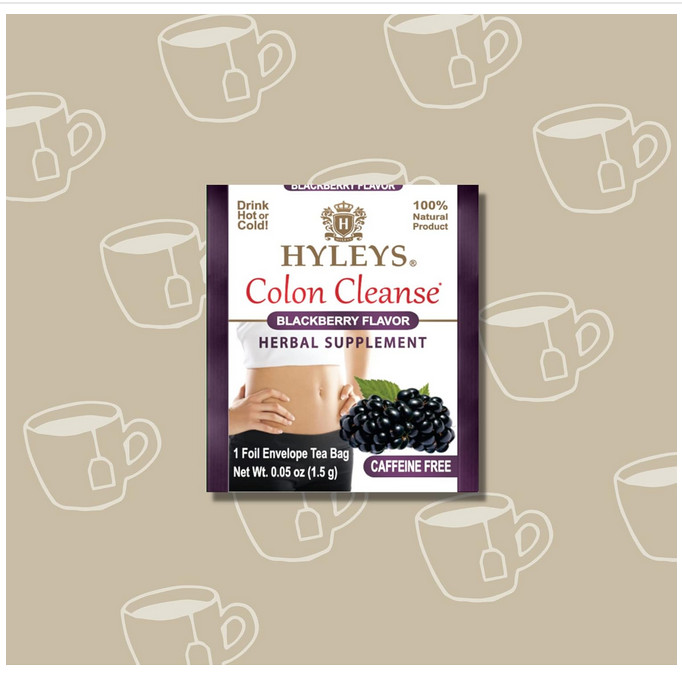 HYLEYS Colon Cleanse Tea BlackBerry Flavor – 25 Tea Bags (1 Pack)