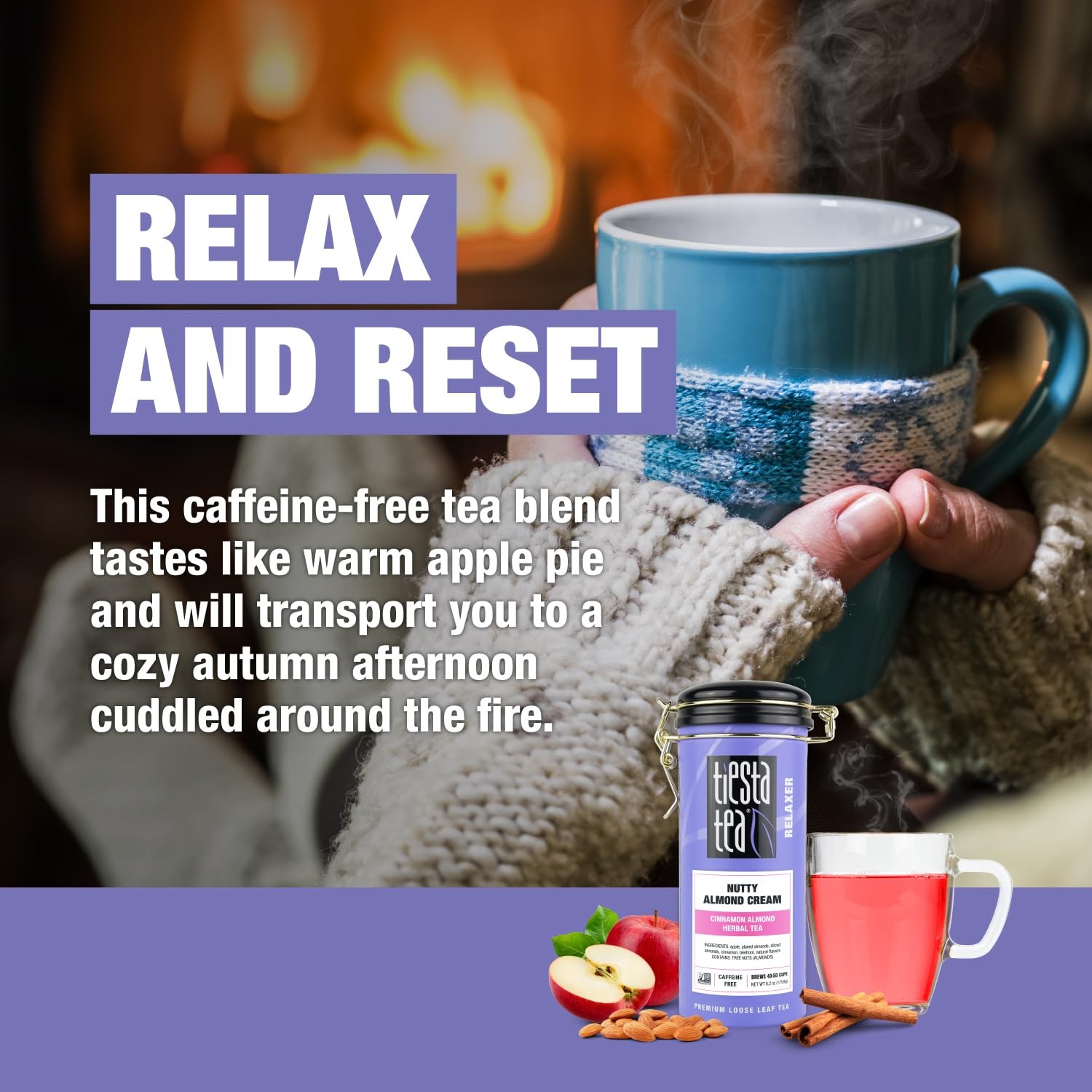 Tiesta Tea – Nutty Almond Cream, Loose Leaf Cinnamon Almond Herbal Tea,