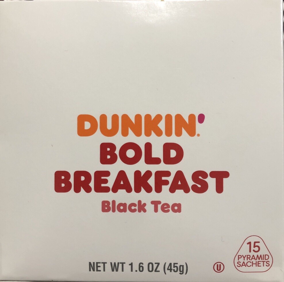 1 Box Dunkin Bold Breakfast Black Tea. 15 Tea Bags. NW 1.6 OZ