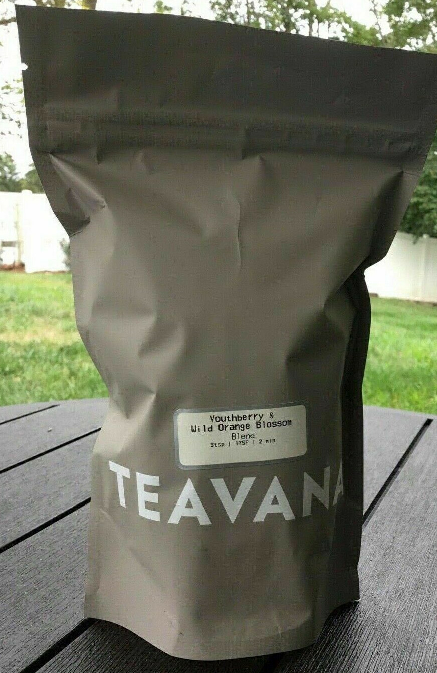 🍓 NEW TEAVANA 🍓 2 OZ YOUTHBERRY &🍊 WILD ORANGE BLOSSOM BLENDED SEALED TEA BAG