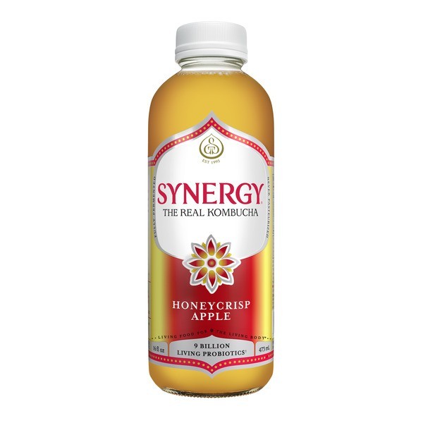Synergy The Real Kombucha Honeycrisp Apple 16oz 6 Pack Tea Beverage