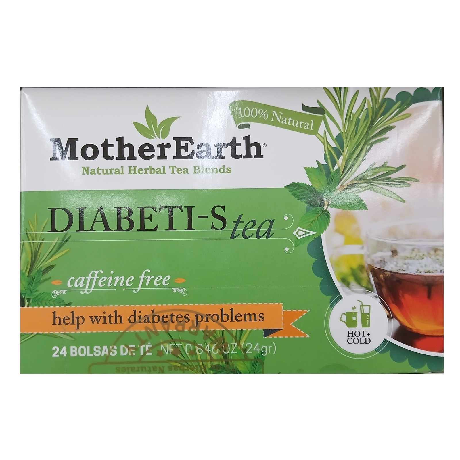 Mother Earth Diabetis Tea Support Diabetis Caffeine Free Herbal Blend 48 Bags