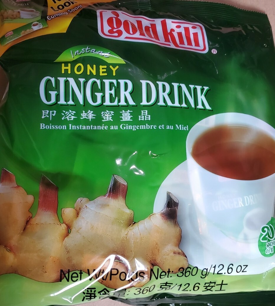 GOLD KILI INSTANT HONEY GINGER DRINK (3 BAGS TOTAL 60 Sachets) Ginger Tea