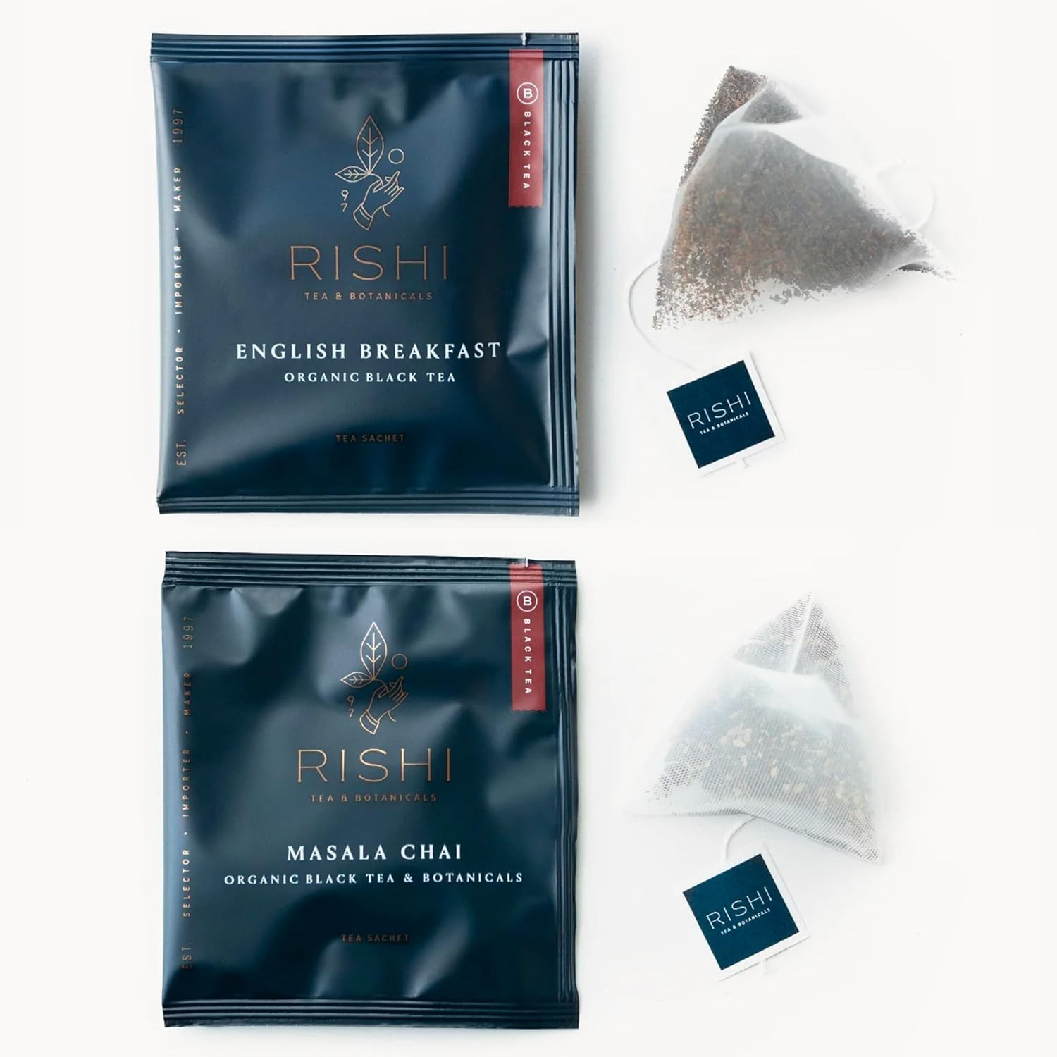 Organic English Breakfast & Masala Chai Tea Bags – 50 Count Bundle (2 Pack)