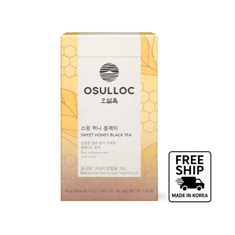 OSULLOC Sweet Honey Black Tea – 20 Tea Bags | Naturally Sweet | Korean Milk Tea