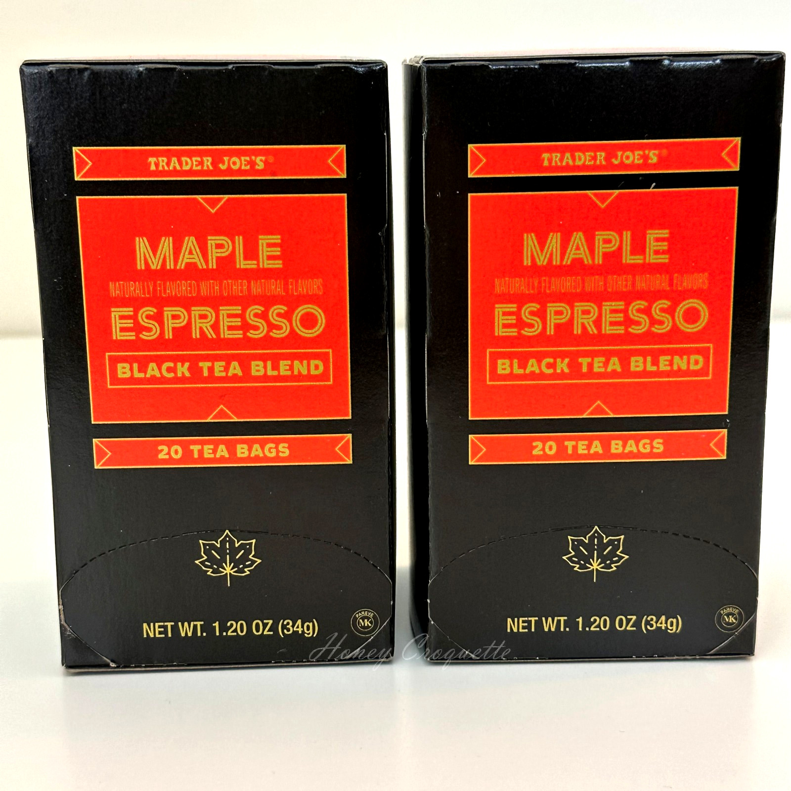 2 X Trader Joe’s Maple Espresso Black Tea Blend 1.20oz 34g