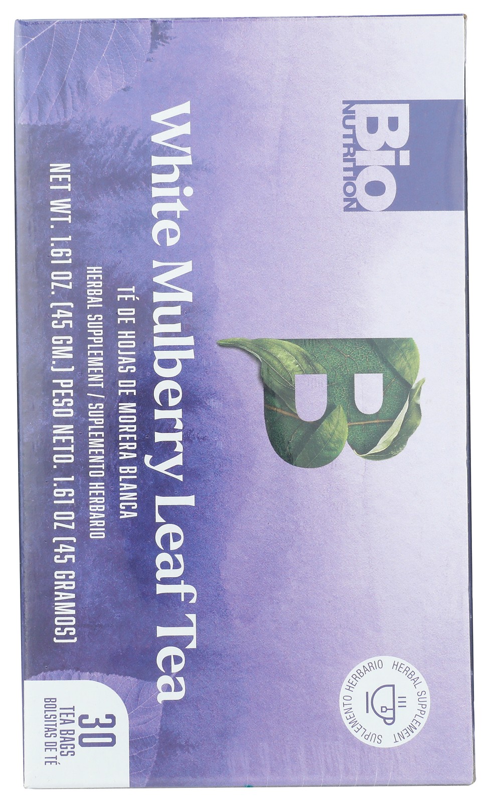 White Mulberry Leaf Herbal Tea By Bio Nutrition 30 Bags 1 Pack