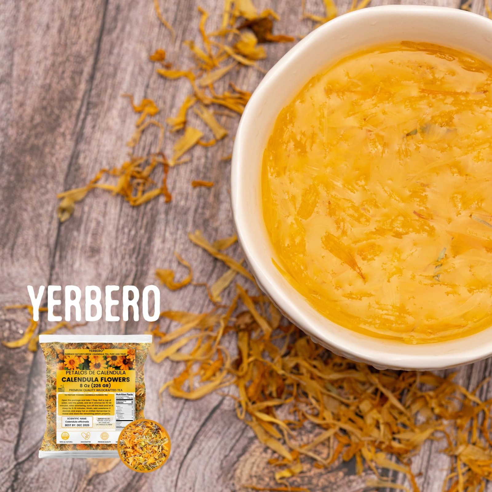Yerbero Calendula Flowers Loose Herbal Tea 2oz (56g) | Marigold Flowers | Flo…