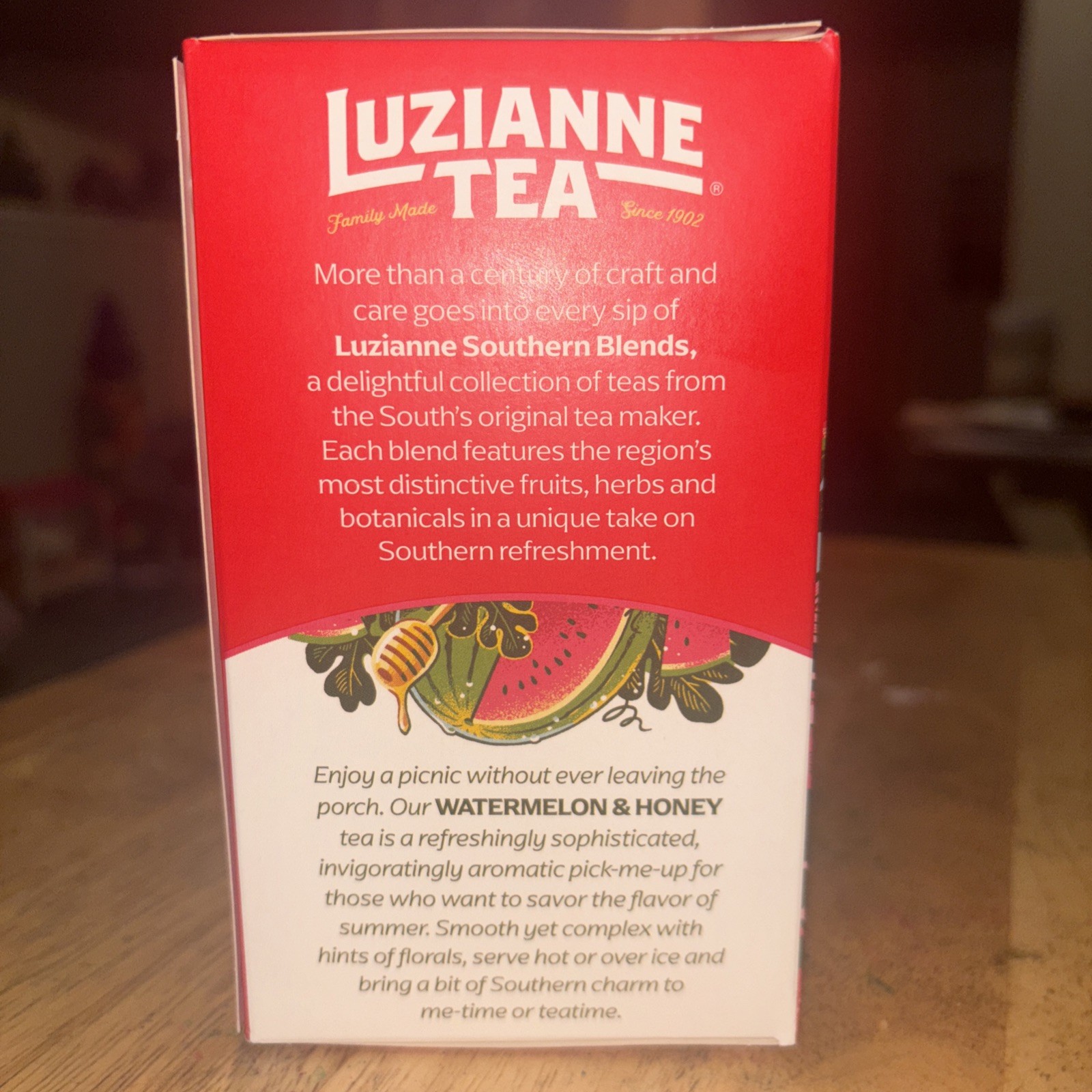 Luzianne Southern Blends Watermelon & Honey Flavored Herbal Tea Bags, 18ct…