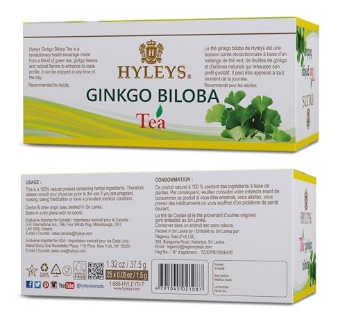 Hyleys Ginkgo Biloba Green Tea – 25 25 Count, with