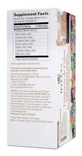 Hyleys Colon Cleanse Tea Assorted Flavors – 42 42 Count (Pack of 1),