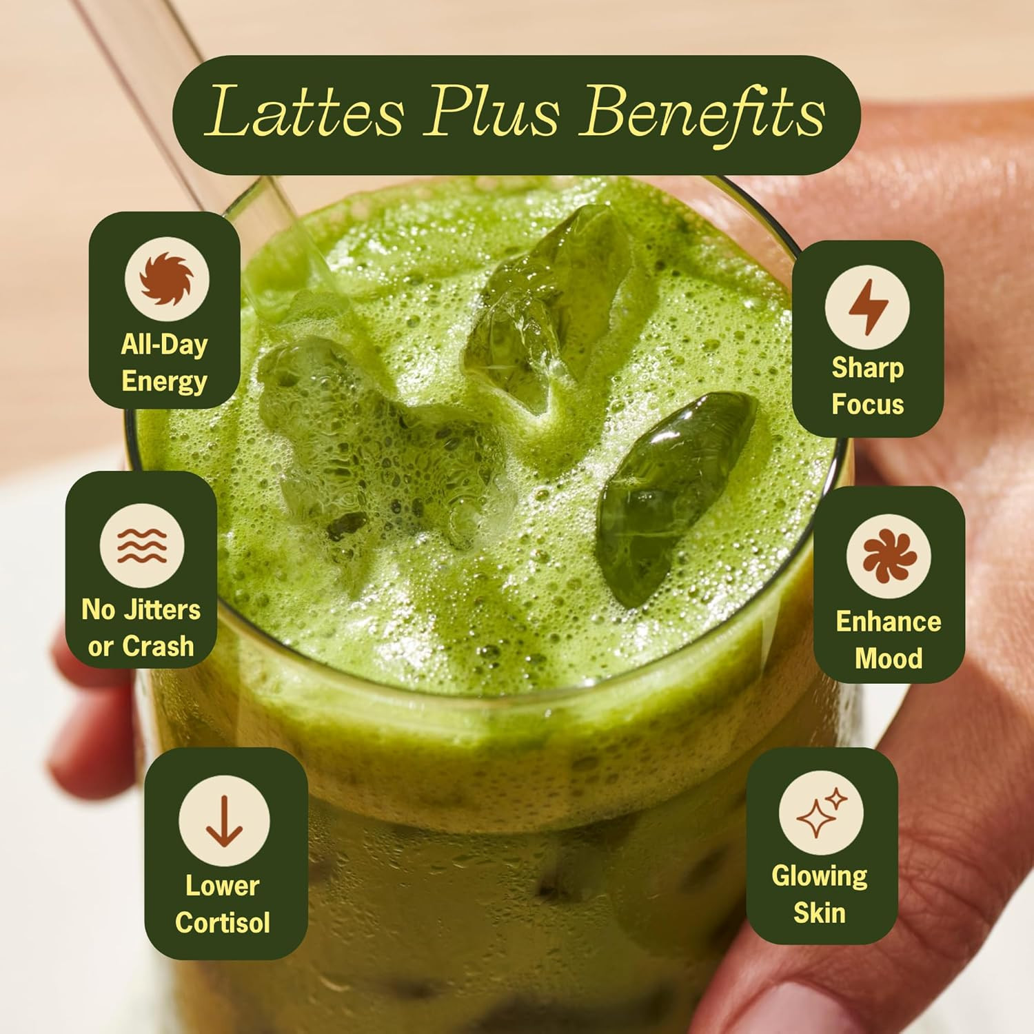 Clevr Honey Lavender Matcha Superlatte, Instant Ceremonial Grade, Superfood Powd