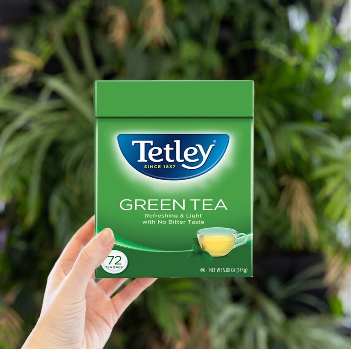 Tetley All Natural Green Tea, 72 Count Tea Bags.Natural. 1 Box