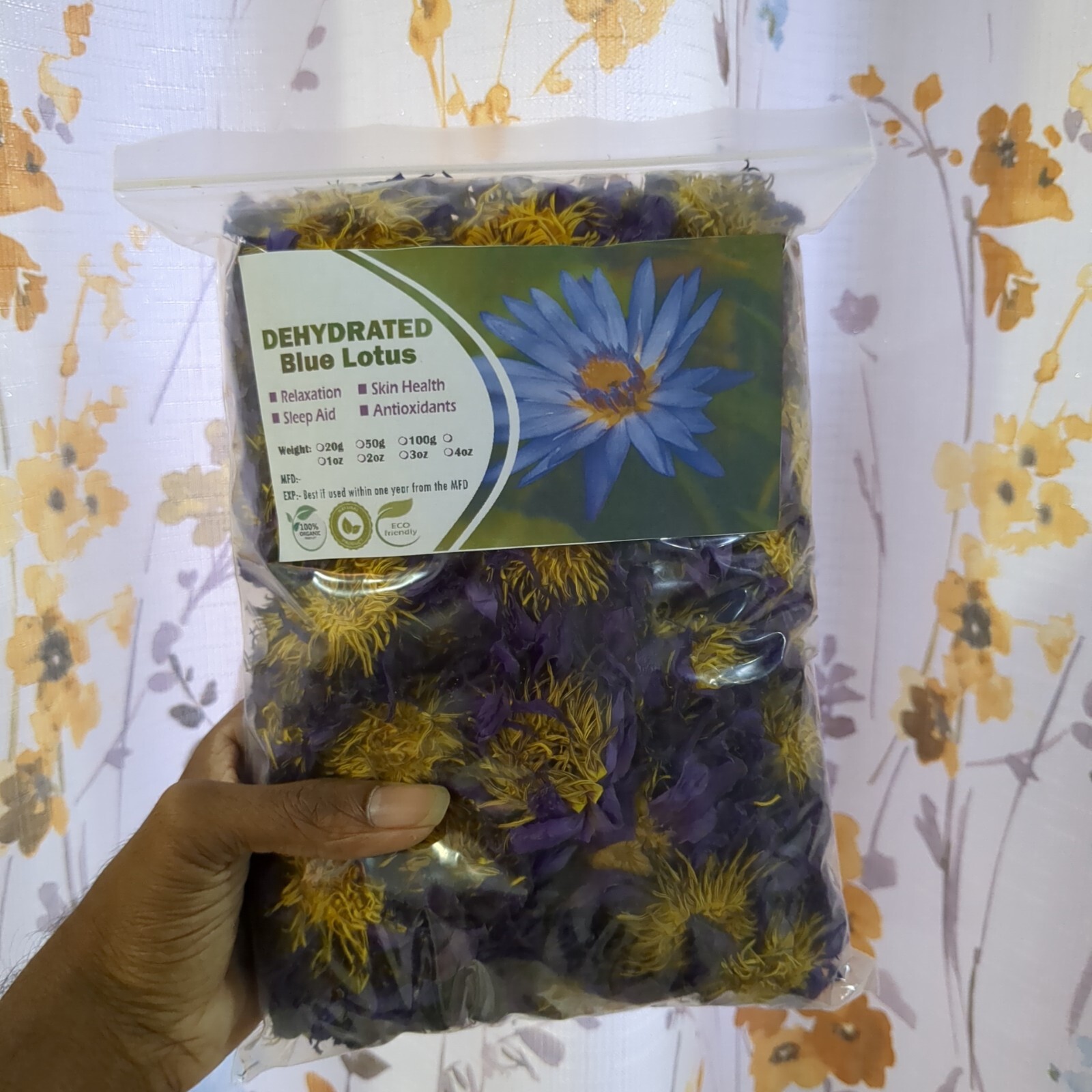 Blue Lotus Flower Nymphaea Caerulea, Egyptian Water Lily Flowers Lucid Dream 5oz