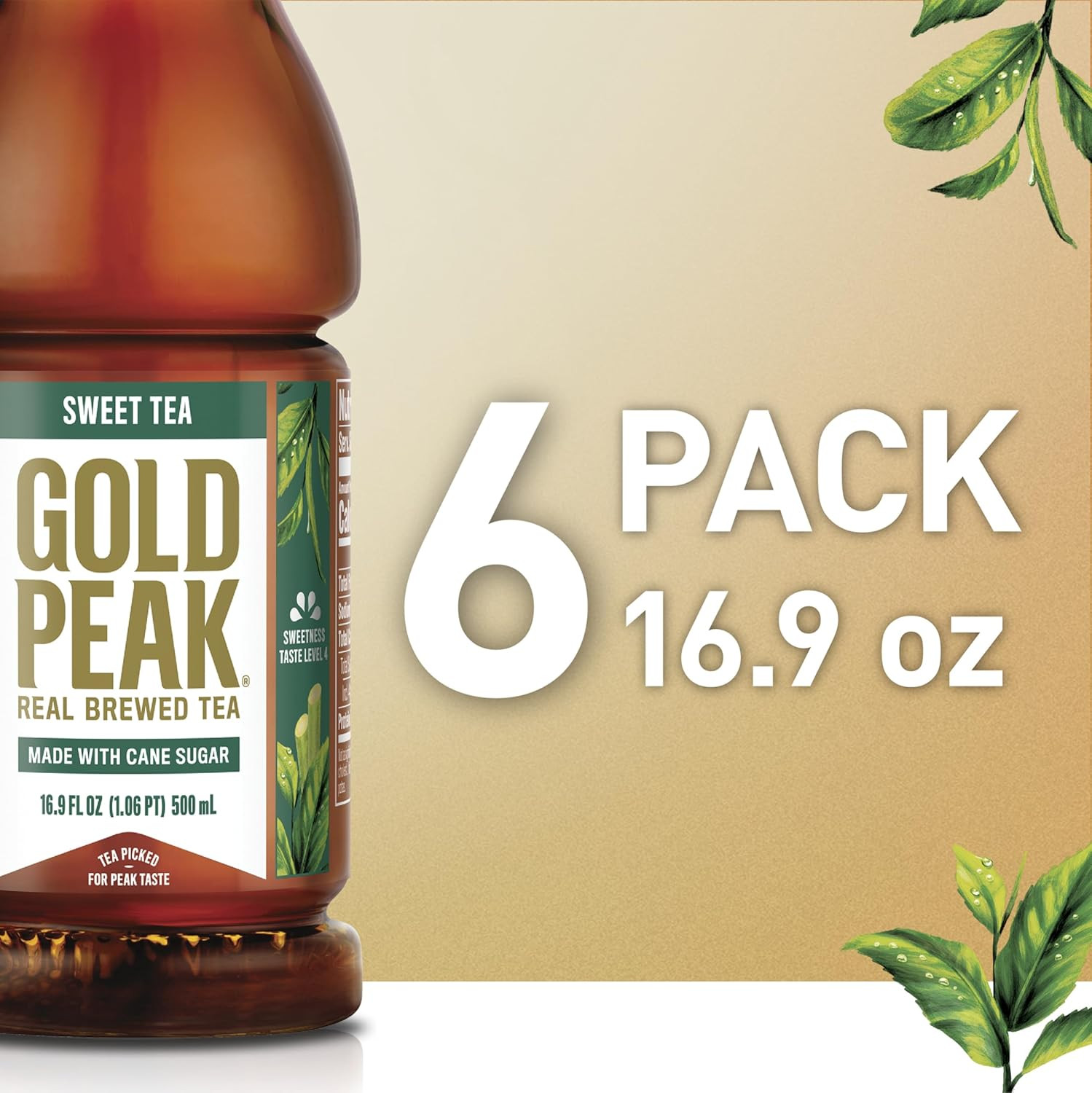 Gold Peak Tea, Sweet Tea, 16.9 Fl Oz, 6 Pack