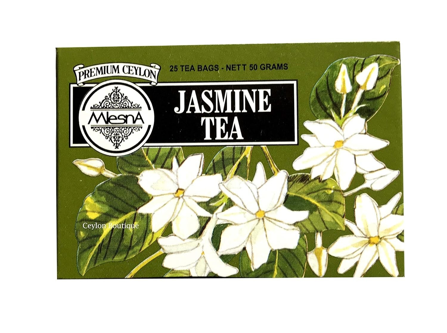 Mlesna Jasmine flavored pure Ceylon tea 25 tea bags 50g (1.76oz)