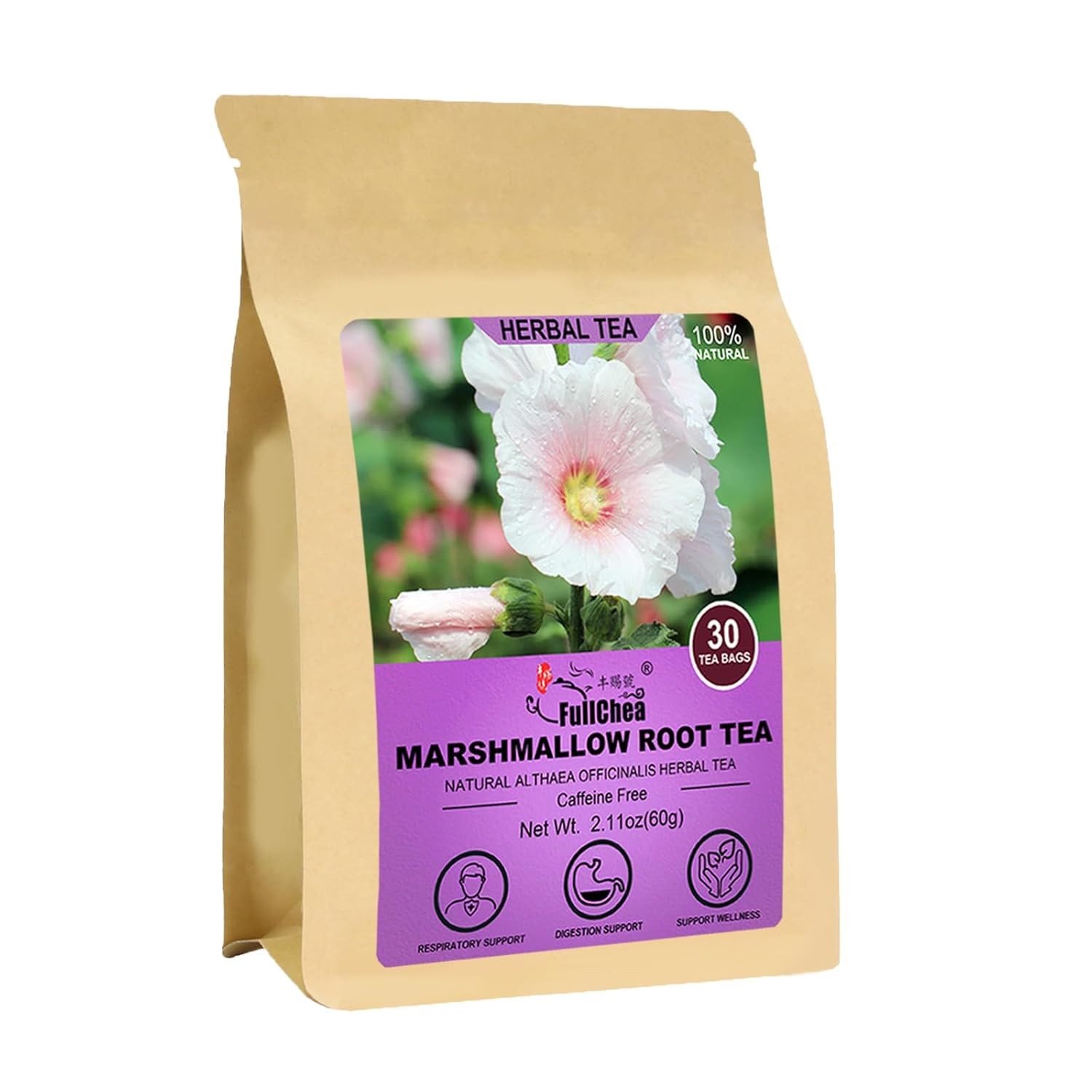 FullChea – Marshmallow Root Tea, 2g X 30 Count – Premium 30 (Pack of 1)