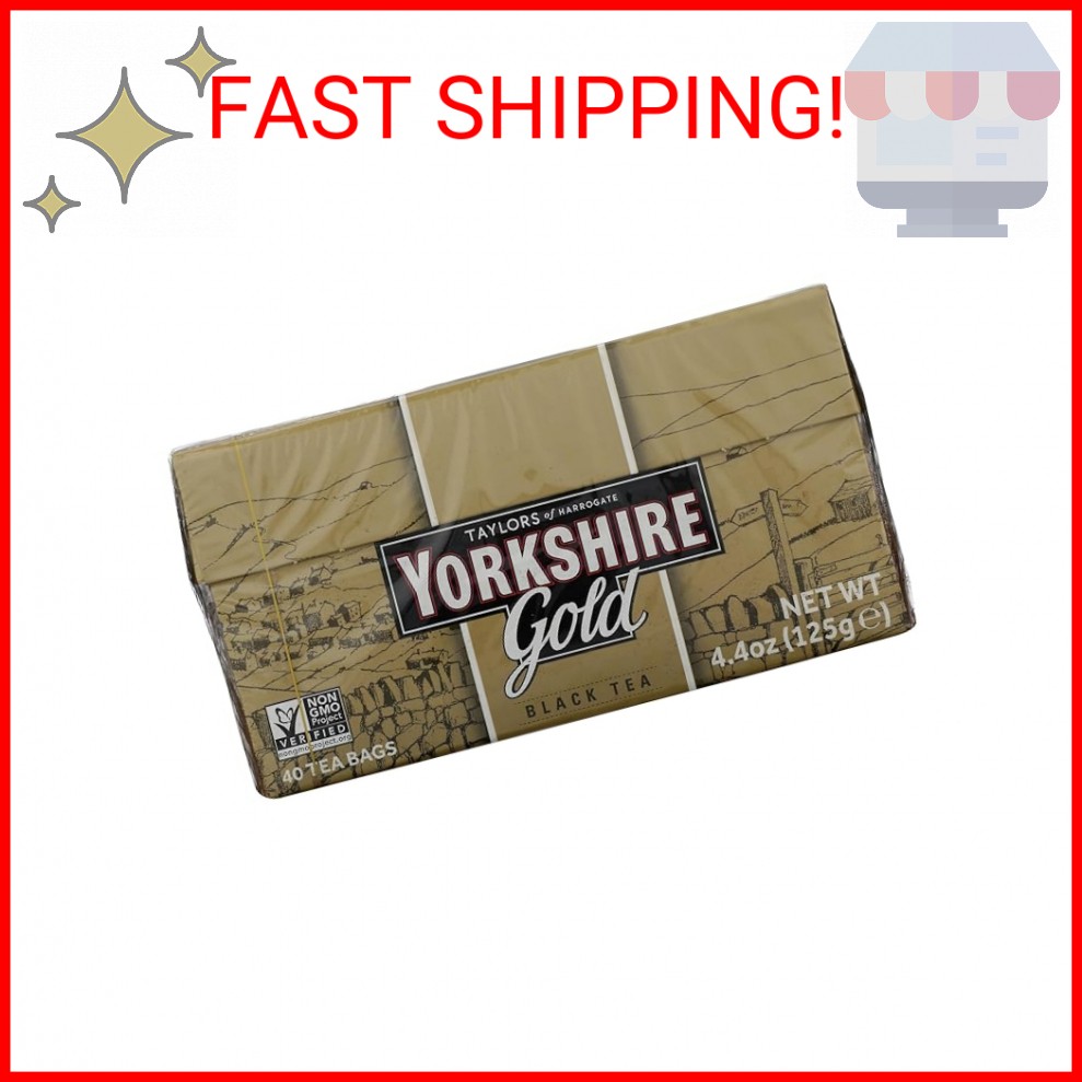 Yorkshire Tea, Gold, Pillow Tea Bags, 40 Count (Pack of 1), Premium Blend, Rich,