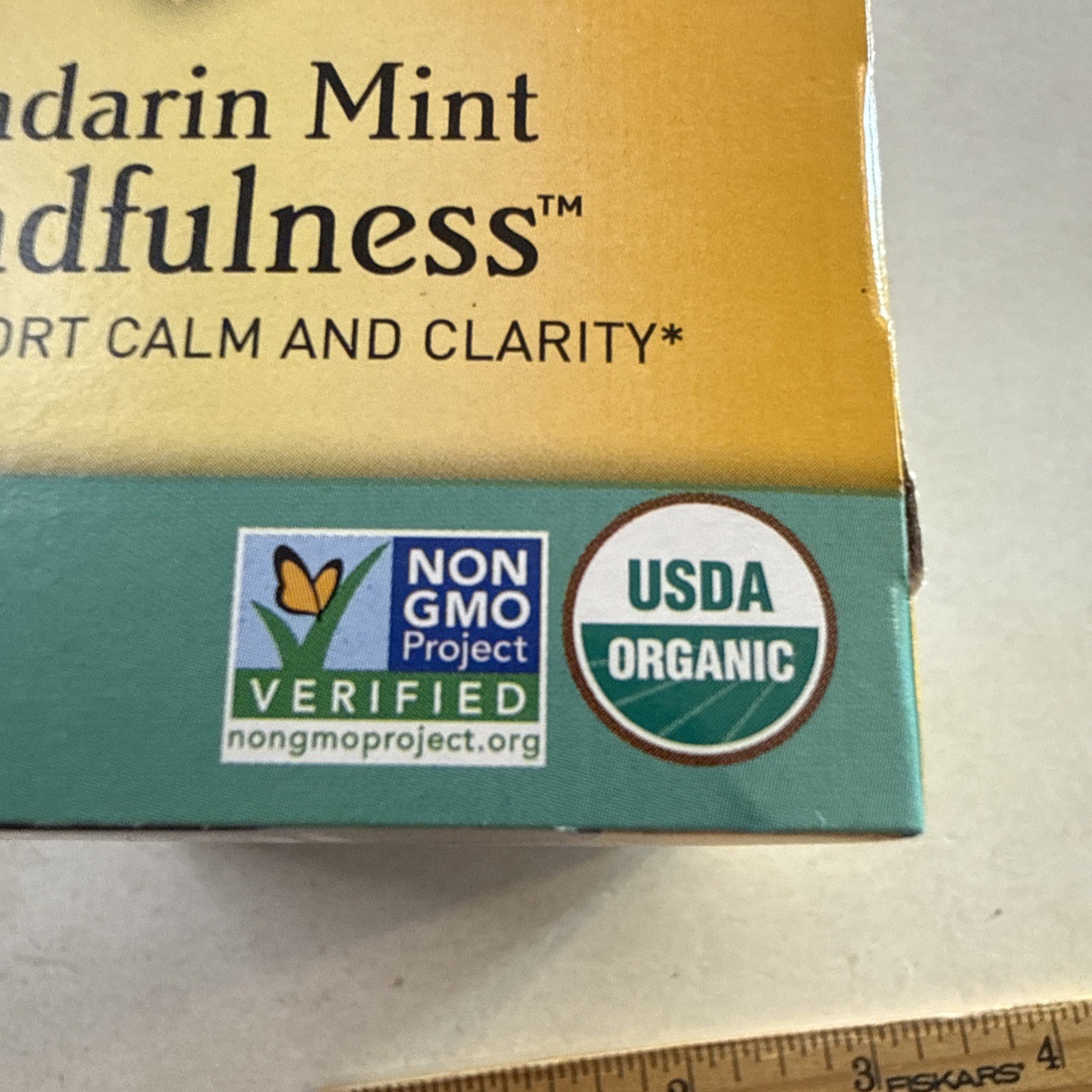 Yogi Tea Mandarin Mint Mindfulness Herbal Supplement Calm Clarity Organic Orange