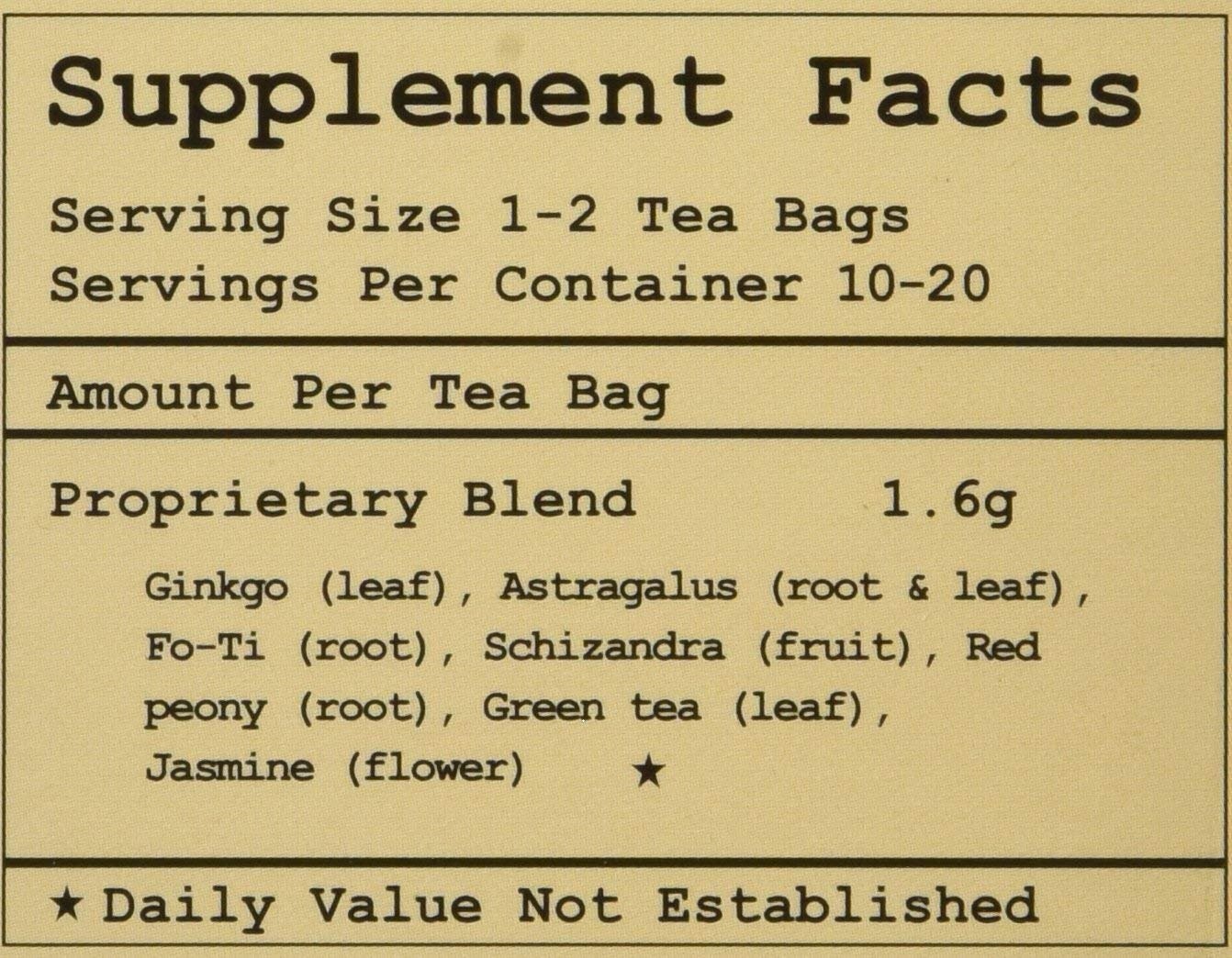 Health King Ginkgo Biloba Herb Tea Bags Natural Herbal Supplement 20 Count