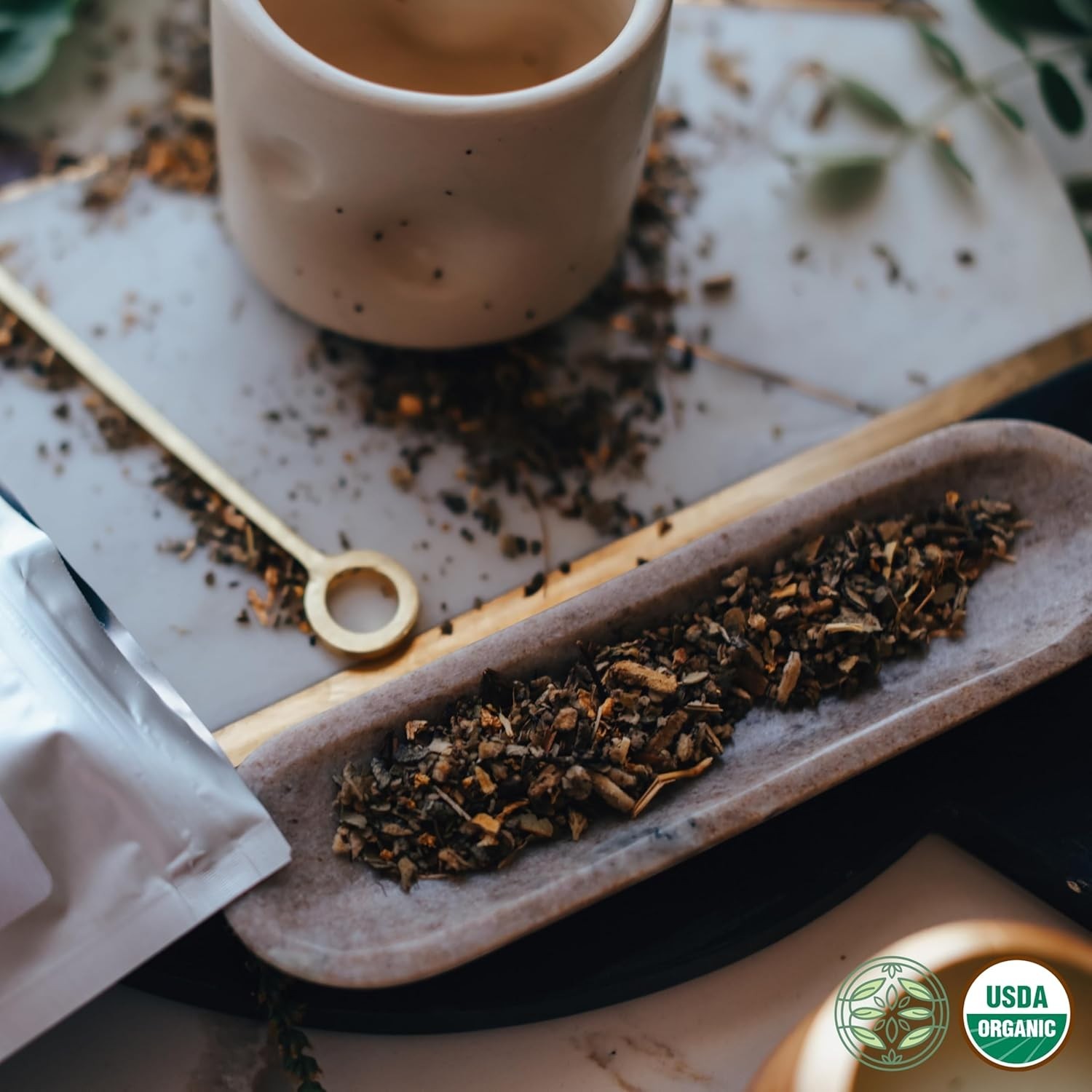 Organic Herbal Lung Tea for Respiratory Support with Mullein and Ginger