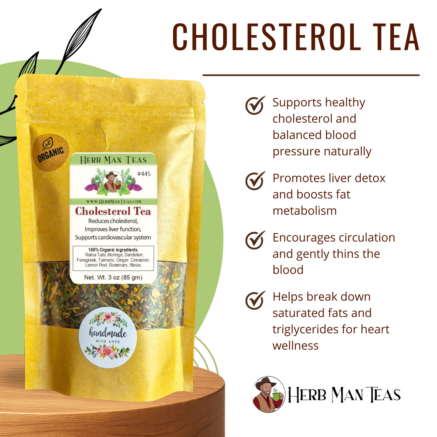 CHOLESTEROL TEA – the formula will gradually reduce blood fat and thin the blood