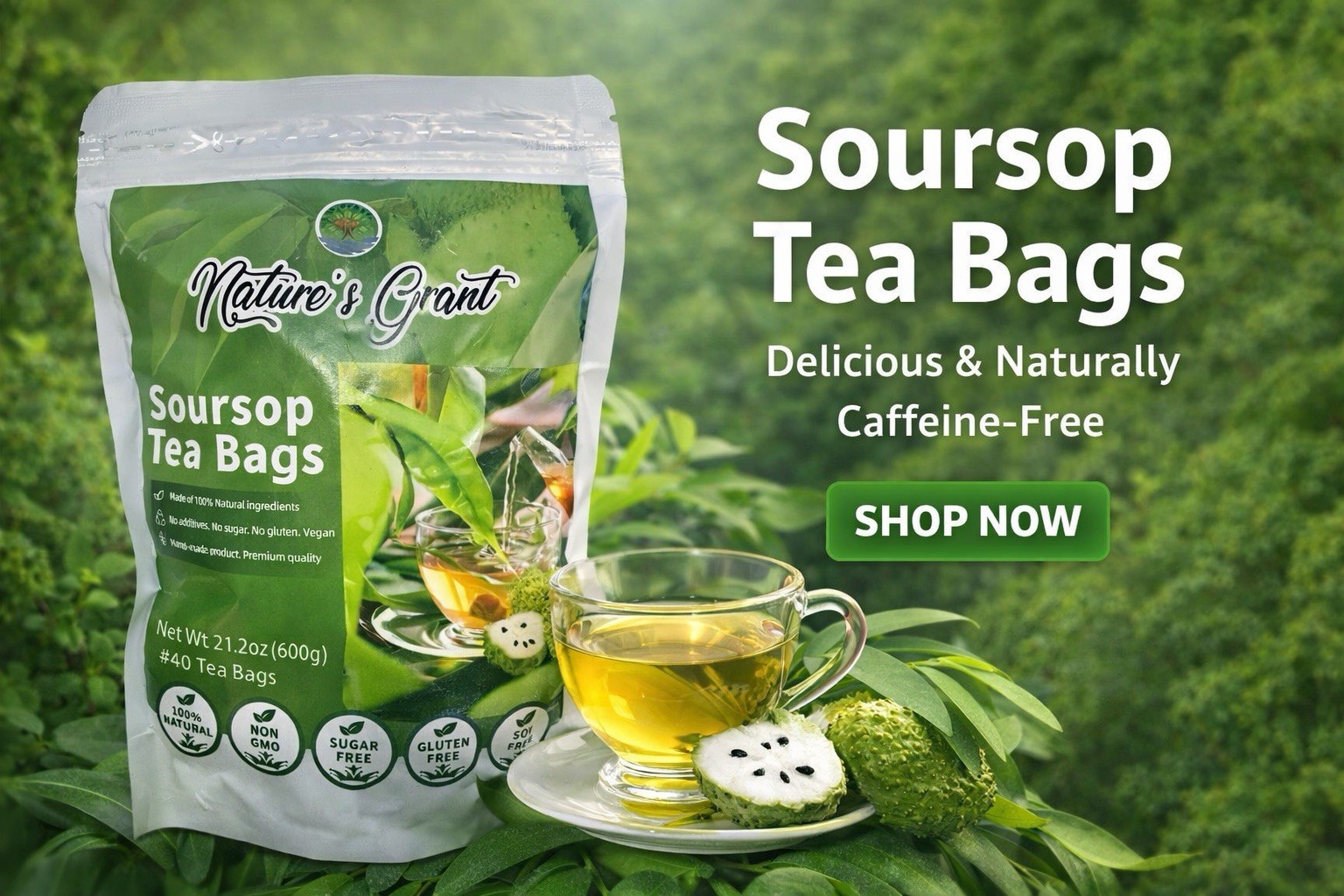 Nature’s Grant Soursop Tea Bags 600g Herbal Non-GMO Sugar-Free Gluten-Free