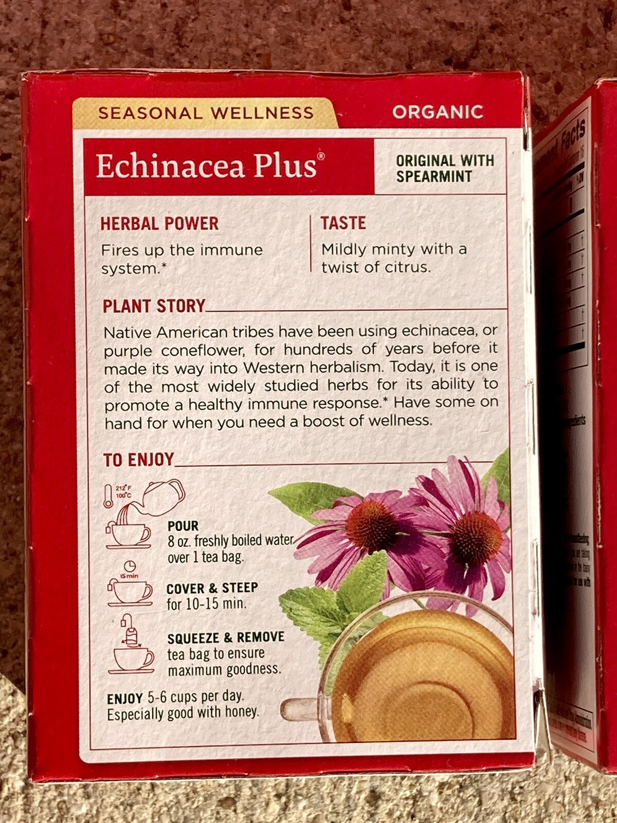 2-PK Traditional Medicinals Organic Echinacea Plus Tea, With Spearmint BB 9/2025