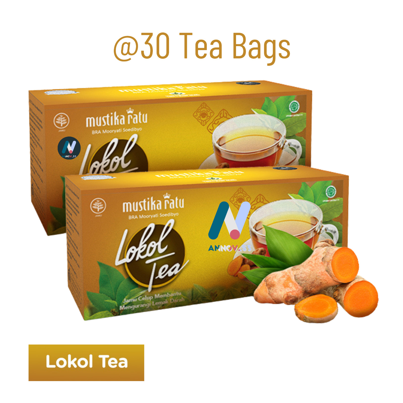 MUSTIKA RATU Lokol Tea Herbal Turmeric Curcumin Lower Cholesterol Healthy 2Pax