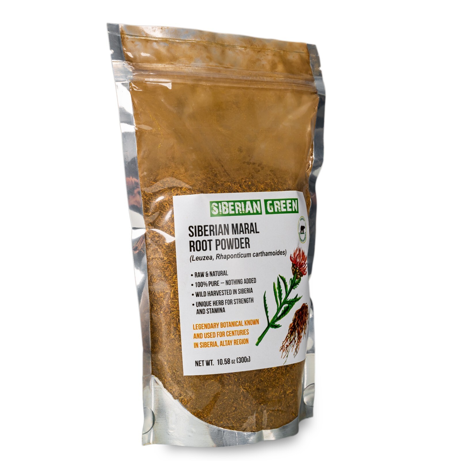 Leuzea Root Tea Loose Powder 300g Wild Maral Rhaponticum Eleuthero Ginseng
