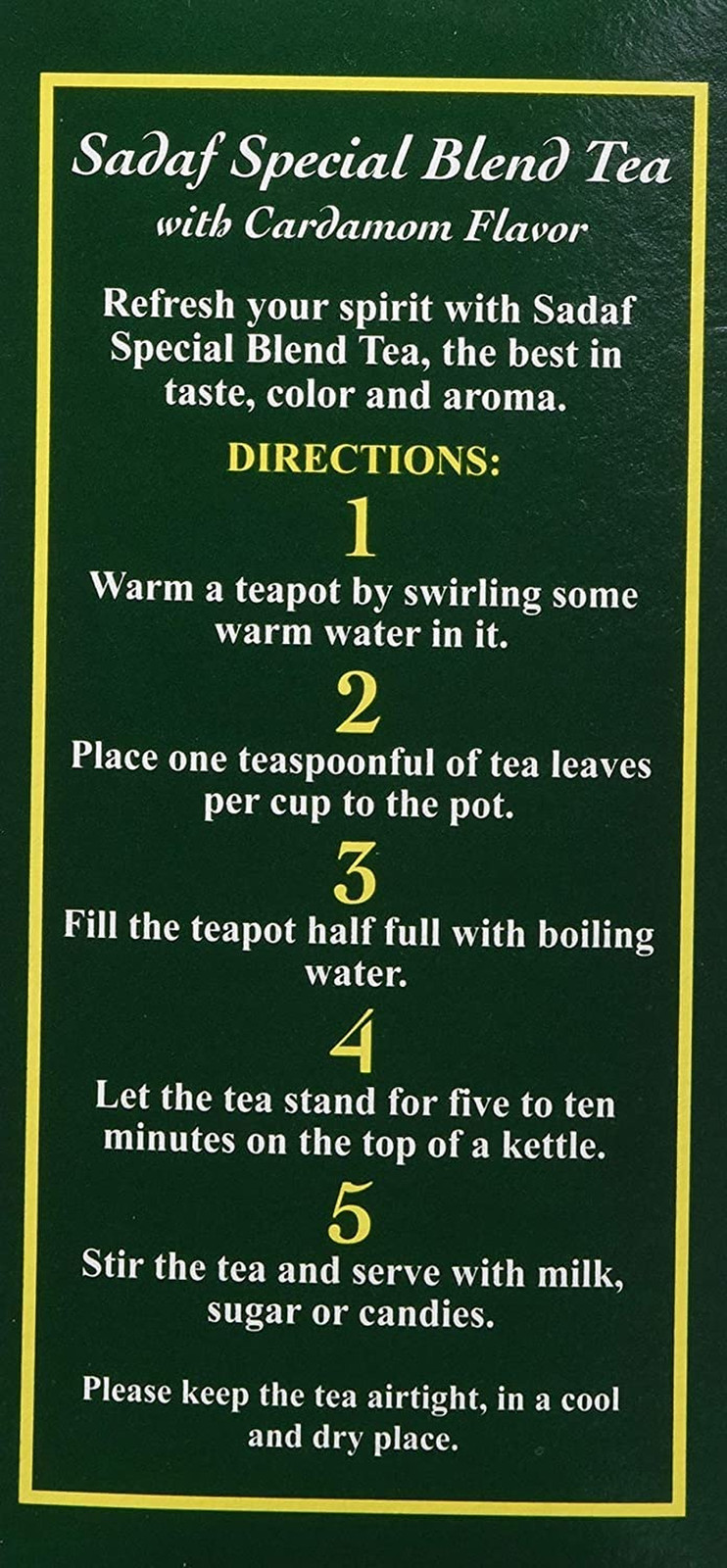 Cardamom Tea Loose Leaf Box 16 Oz – Special Blend Cardamom Ceylon Black Tea – Pr