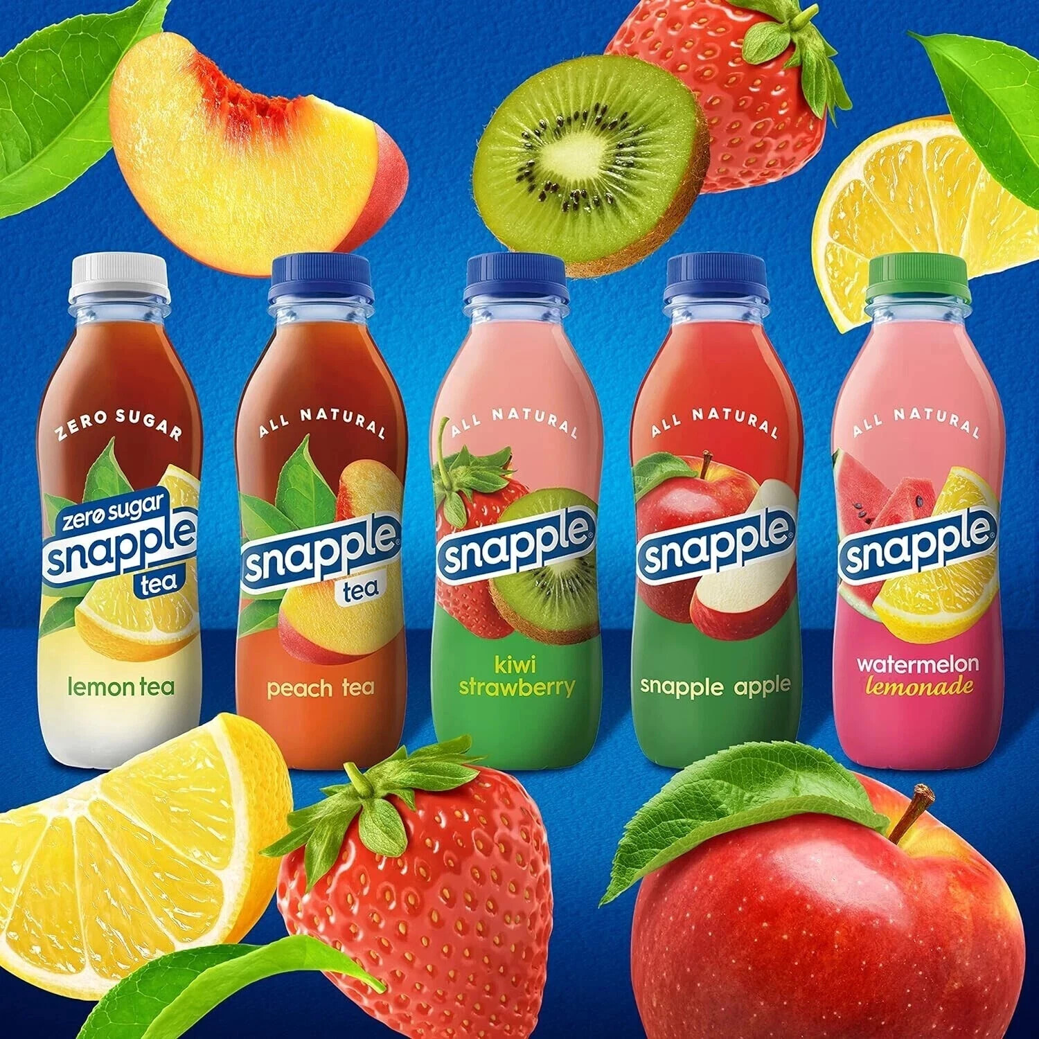Snapple Zero Sugar Peach Tea, 16 fl oz Recycled Plastic Bottle (Pack of 12)