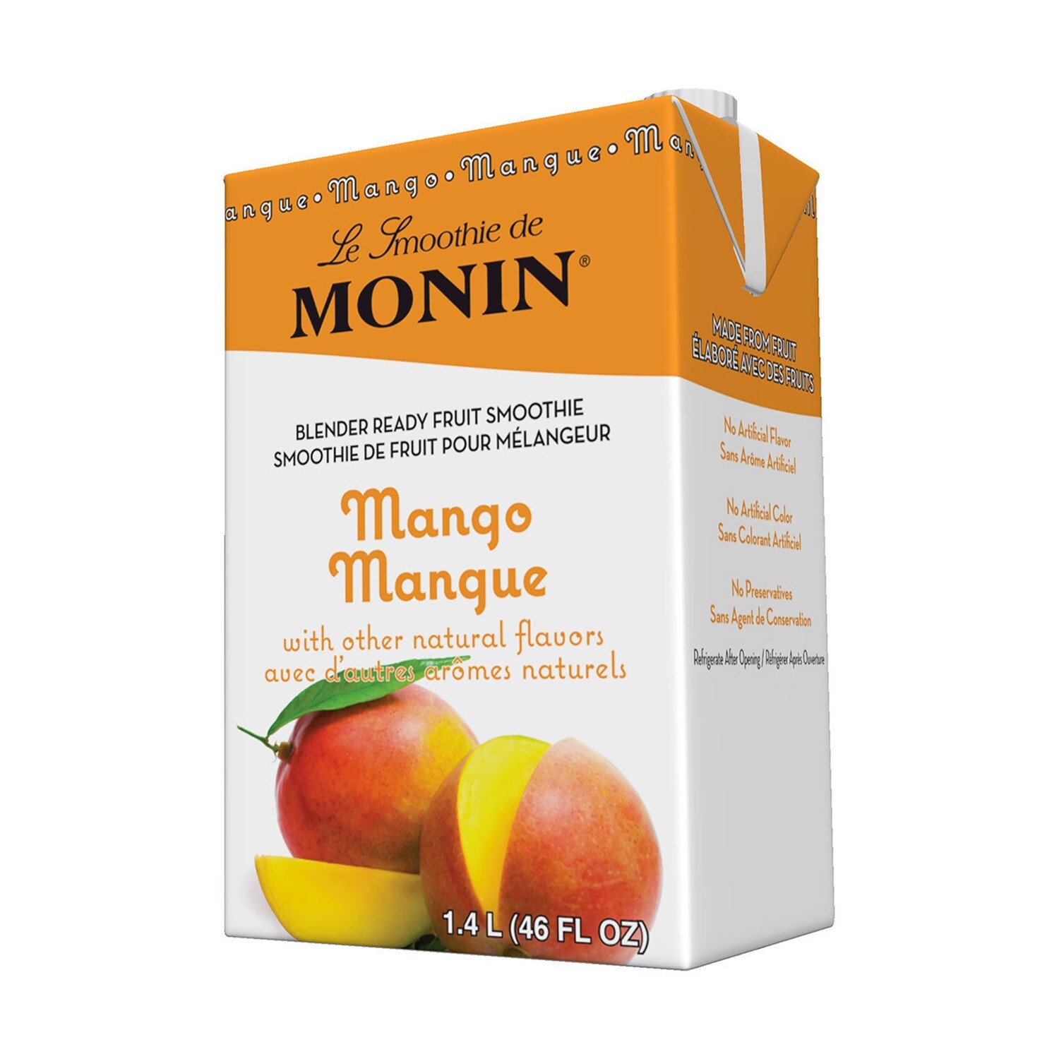 Monin Mango Fruit Smoothie Mix (46oz), H-Smoothie, Mango