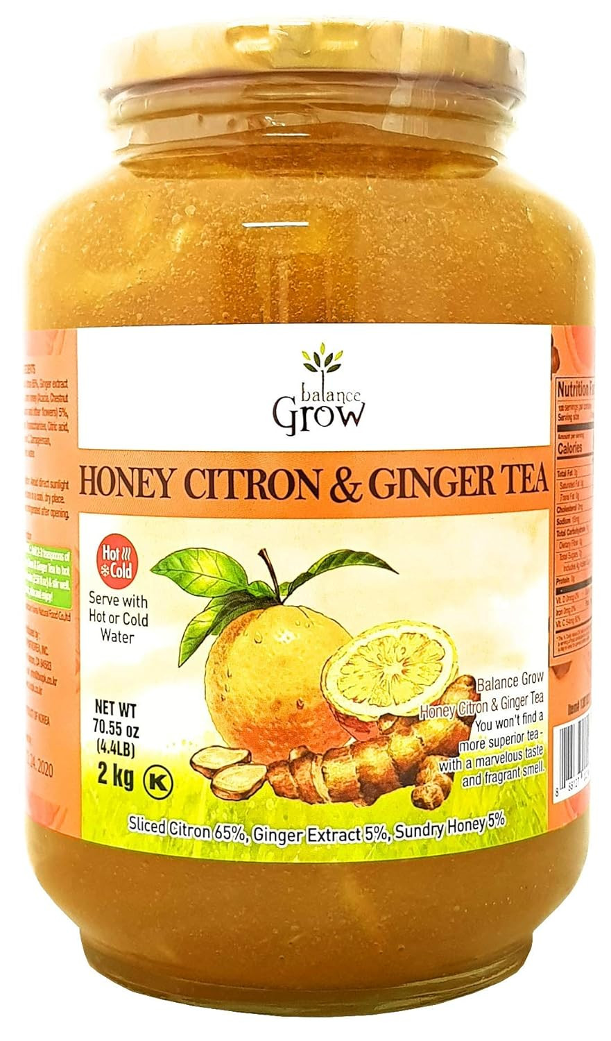 Honey Citron & Ginger Tea 70.55Oz (4Lbs/2Kg) Pack of 1, 1Count