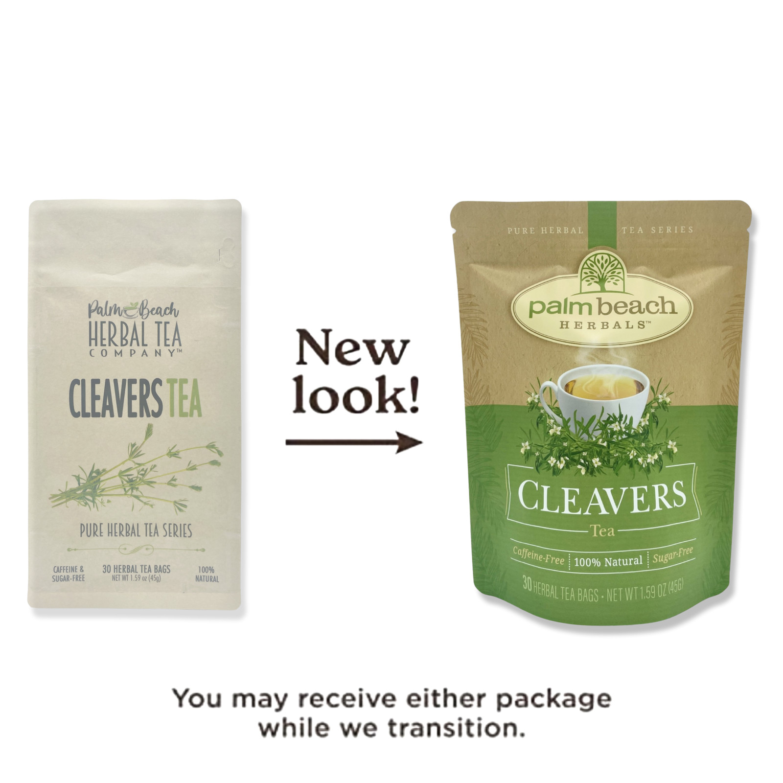 Cleavers Tea by Palm Beach Herbals | 30ct, Caffeine-Free