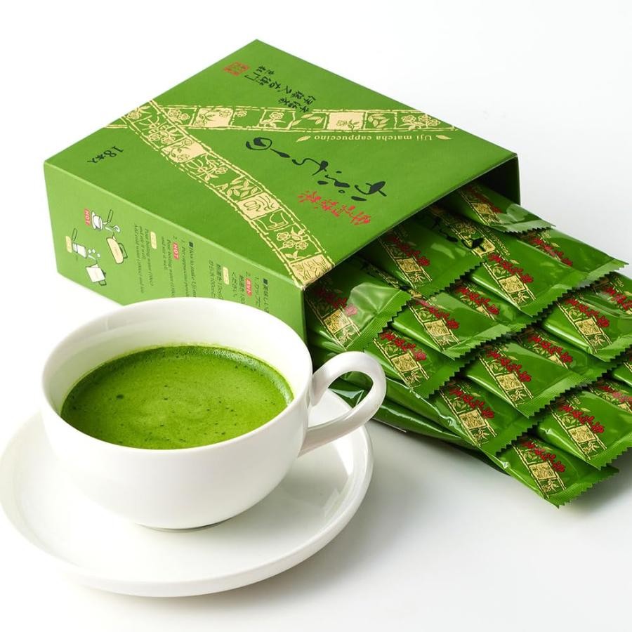 Japanese Green Tea Cappuccino Foam Powder 12g x 18 sticks Ito Kyuemon Uji-Cha