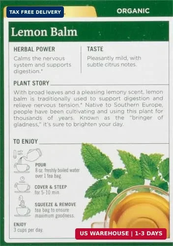 Traditional Medicinals Organic, Lemon Balm – Supports Stress Relief & Digestive