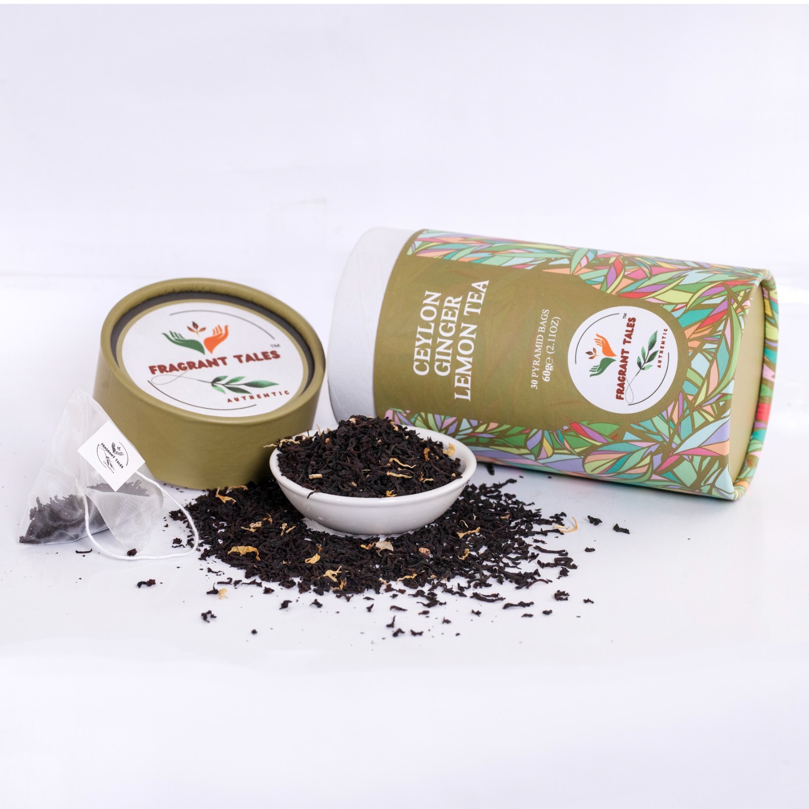 Premium Ceylon Black Tea (European Blend) | Subtle Ginger Lemon Infusion | 60g